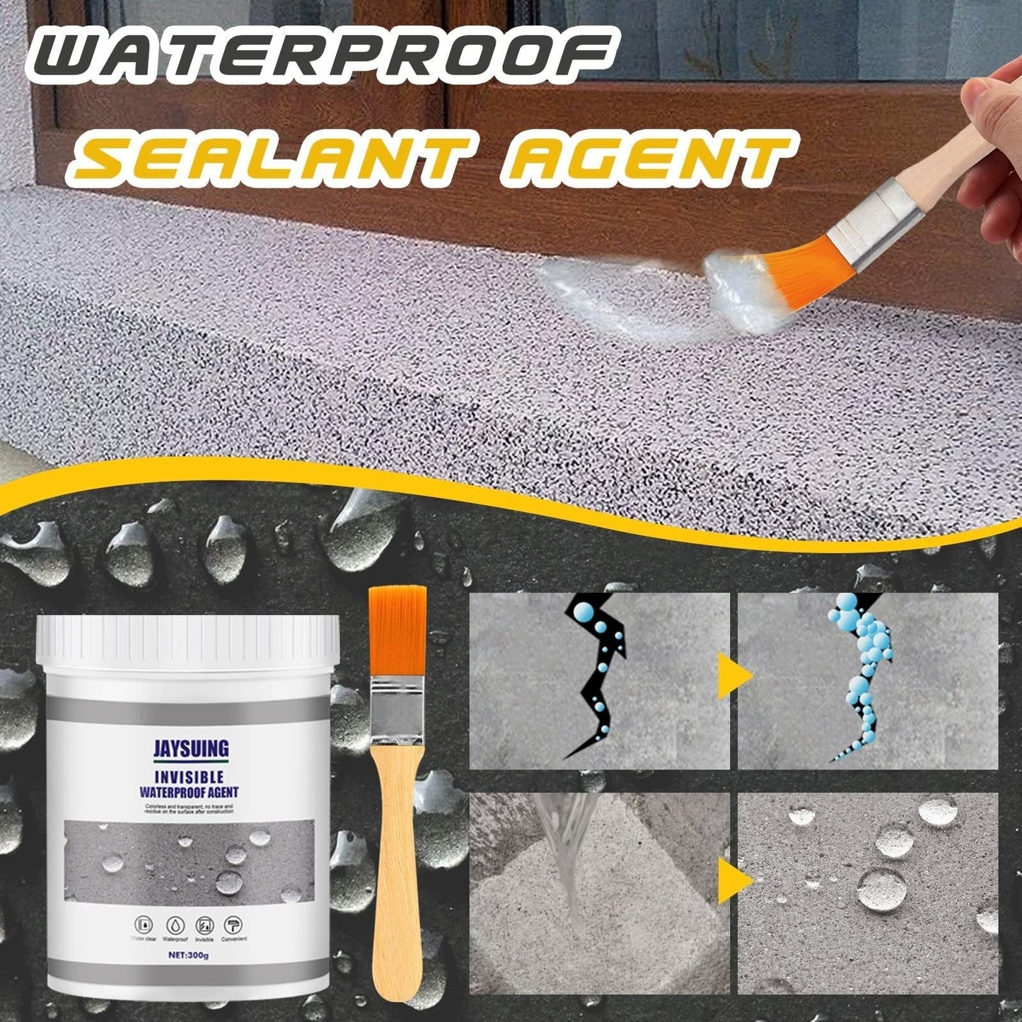 ClearSeal™ - Transparent, vandtæt overfladebehandlingsmiddel +gratis børste