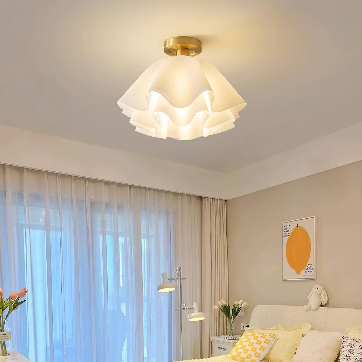 Loftlampe med Blødt Bølgedesign – Elegant & Lys