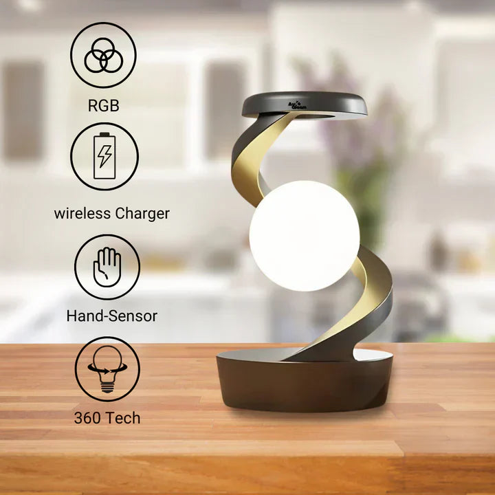 Moderne LED skrivebordslampe med trådløs telefonoplader