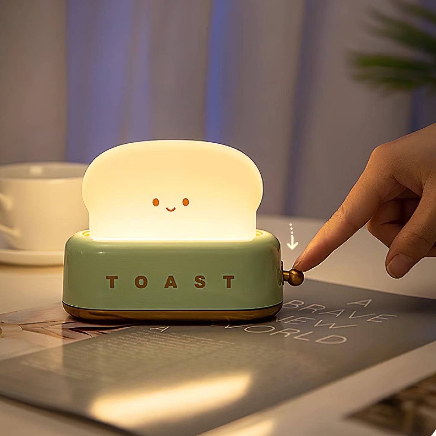 Stylish Bordlampe med Indbygget Batteri og Brødrister Design