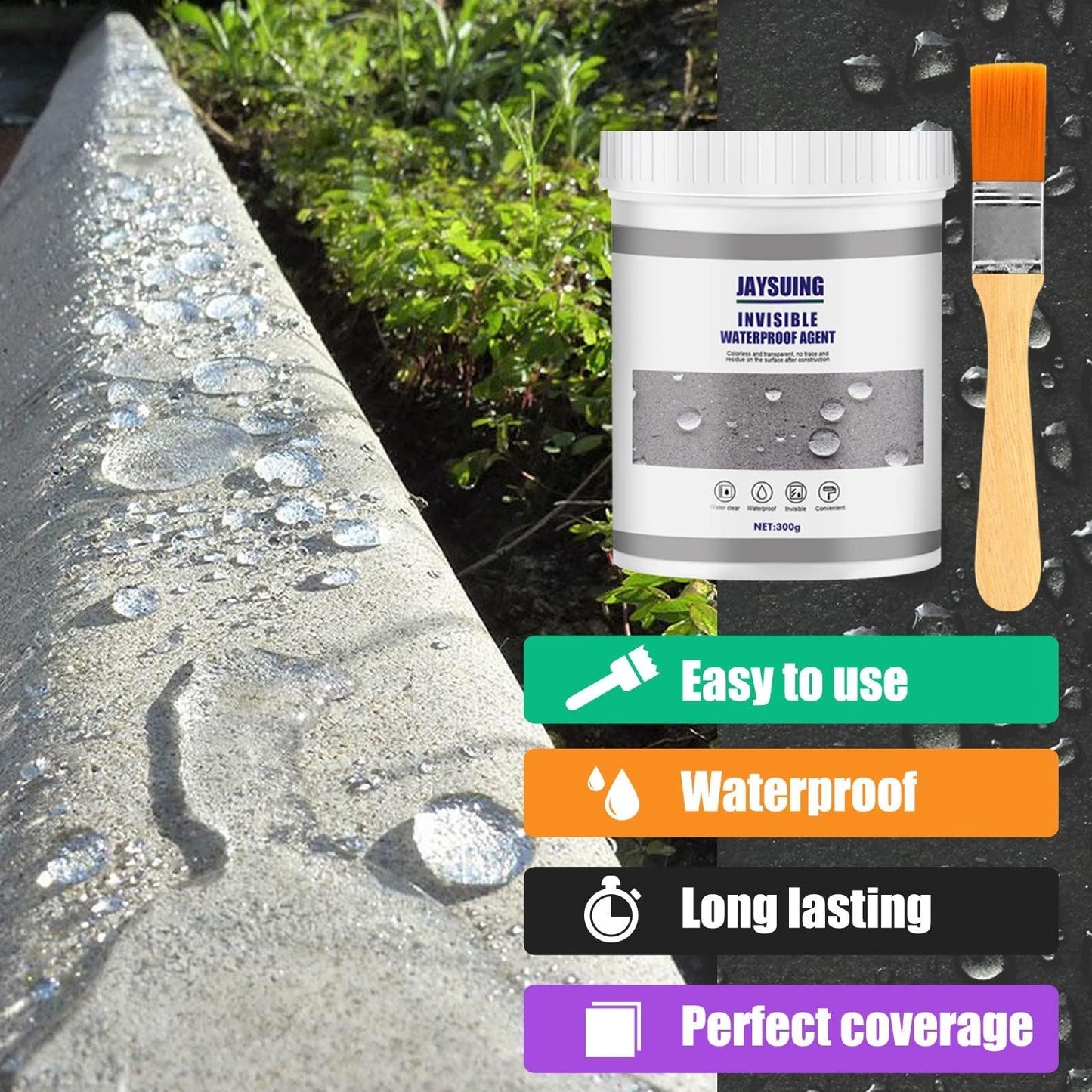 ClearSeal™ - Transparent, vandtæt overfladebehandlingsmiddel +gratis børste