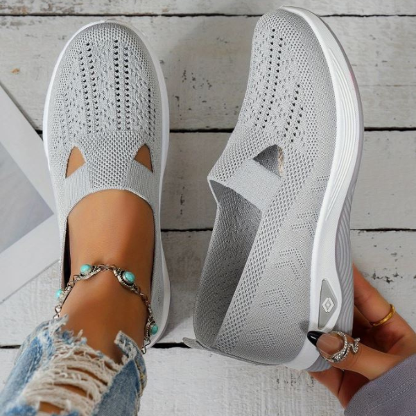 Dames letvægt strikkede slip-on sneakers