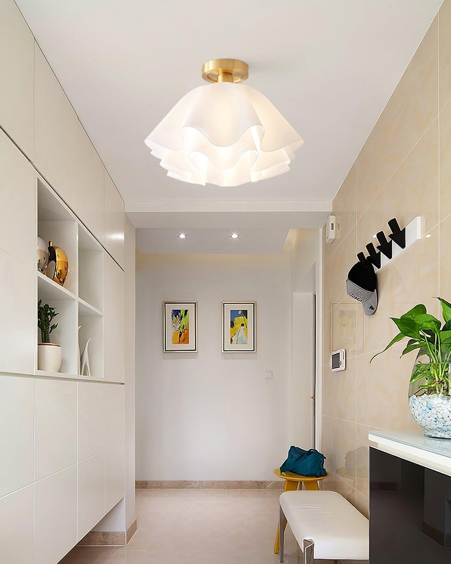 Loftlampe med Blødt Bølgedesign – Elegant & Lys