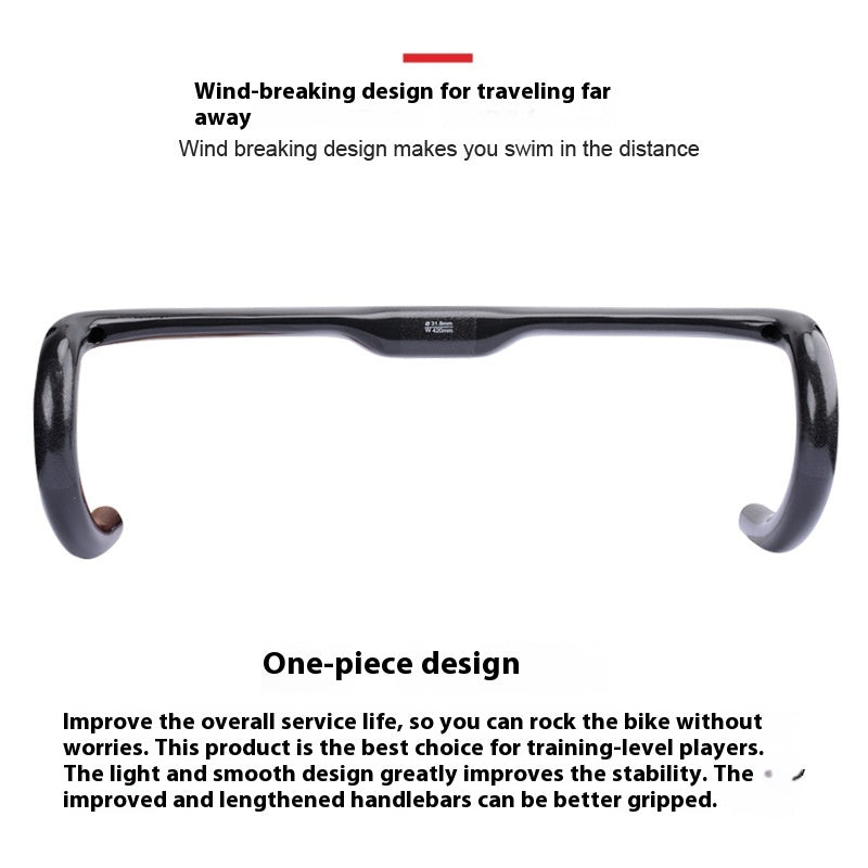 Ikke-standard Racerbike Carbon Fiber Drop Bar Ultra-let Håndtag Tilbehør