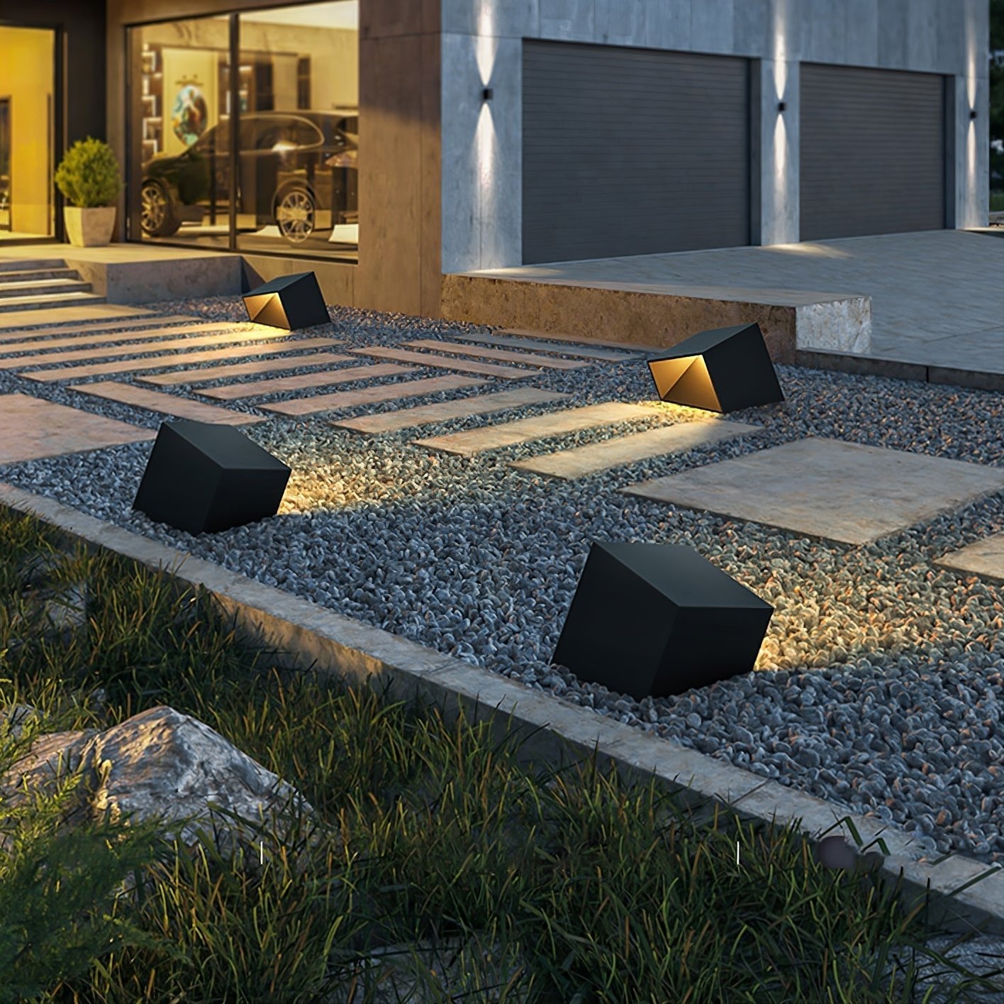 Stilfuld Cube Garden Solenergilampe til Udeliv