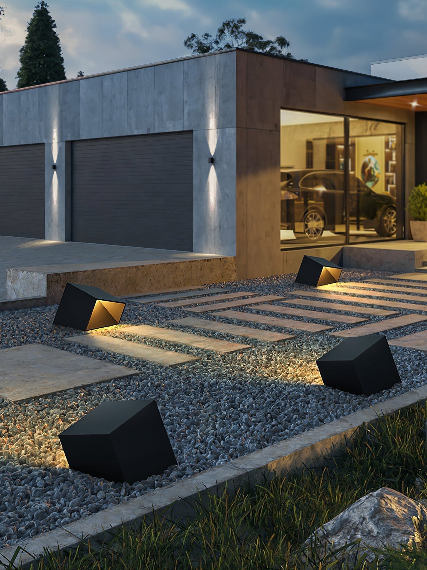 Stilfuld Cube Garden Solenergilampe til Udeliv
