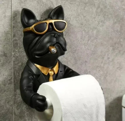 Designer toiletpapirholder formet som en hund