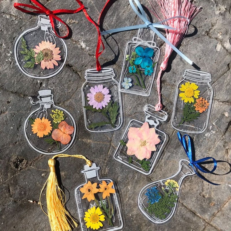 Tørrede Blomster Bogmærkesæt til Stilfulde Læsegaver