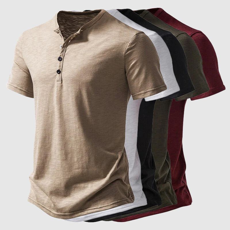 Herre Titan Henley Skjorte Slim Fit Casual Top