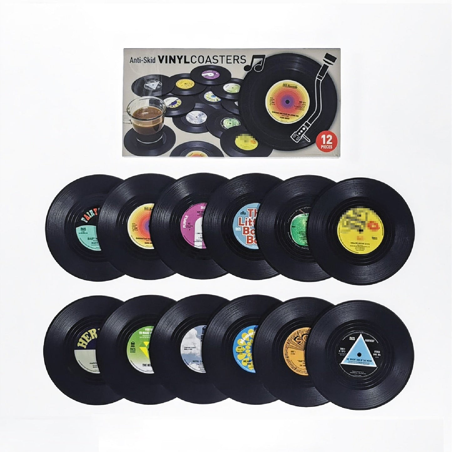 Moderne vinyl drikkebrikke sæt