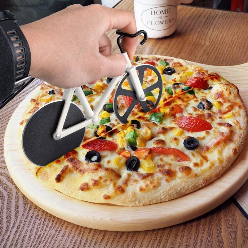 Dobbelt Hjul Pizza Cutter i Rustfrit Stål Køkkenredskab