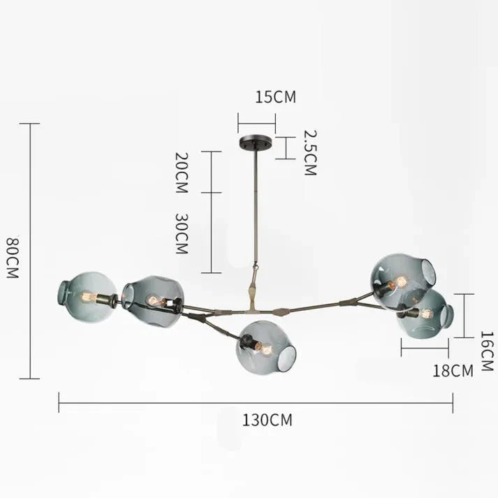 Loftlampe med Glas-Kupler – Moderne Statement