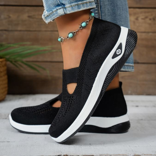 Dames letvægt strikkede slip-on sneakers