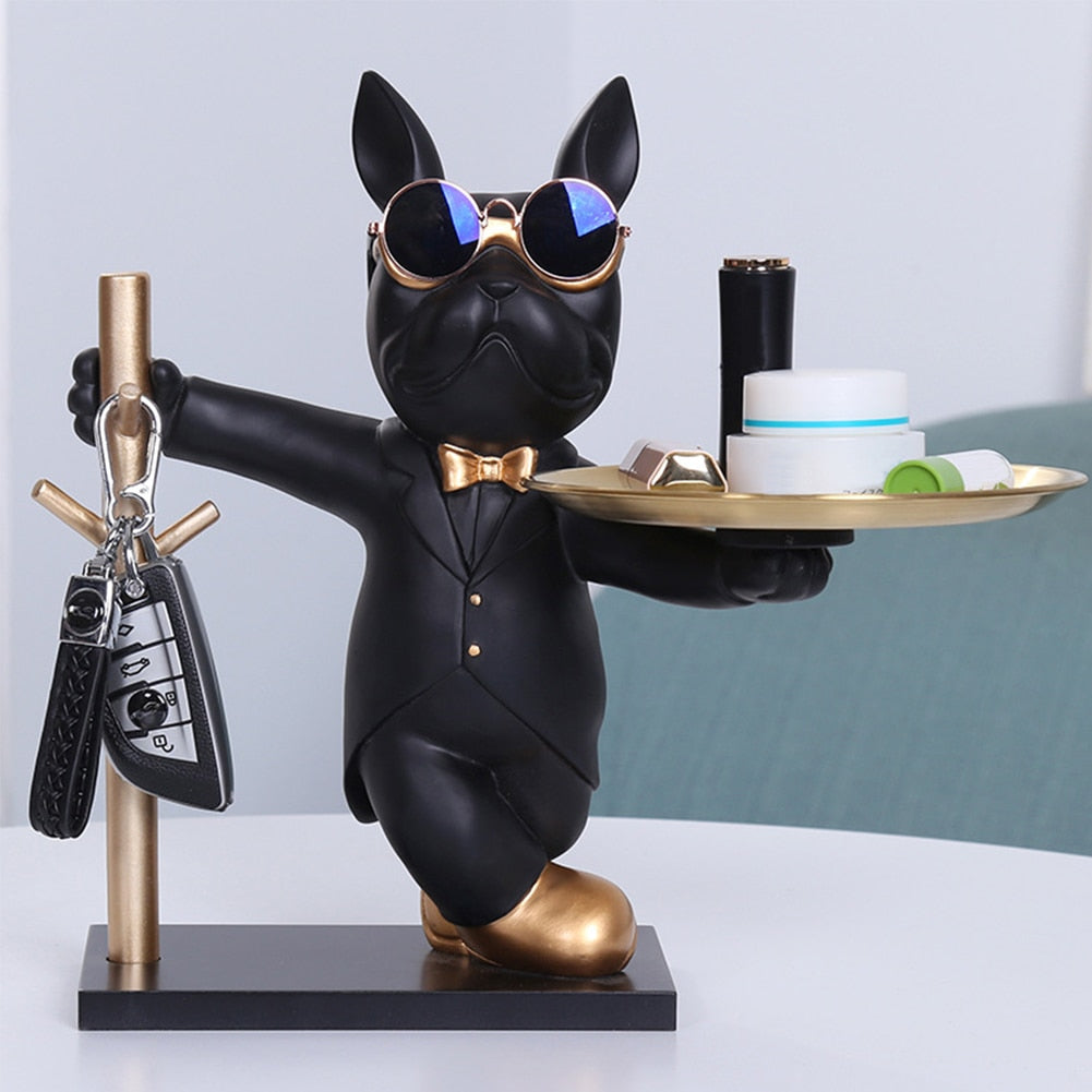 Fransk Bulldog Figurine Hjem Dekor Accent
