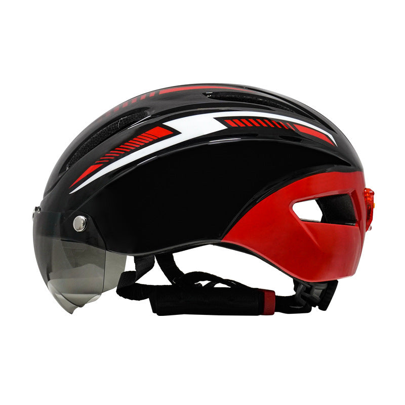 Cykelhjelm Ridesikkerhedshjelm Sports hjelm Goggles Ridesikkerhedshjelm Remlygte