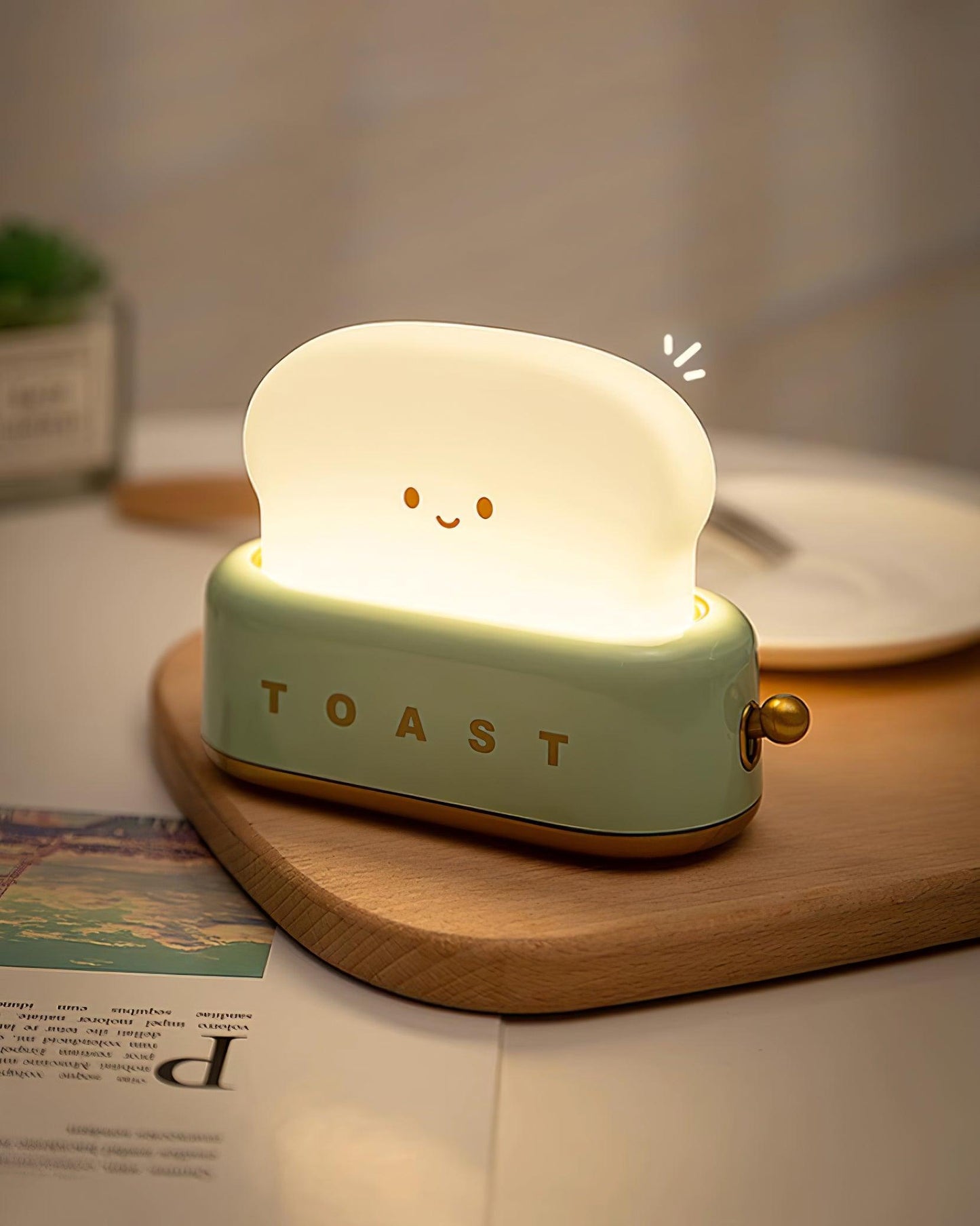 Stylish Bordlampe med Indbygget Batteri og Brødrister Design