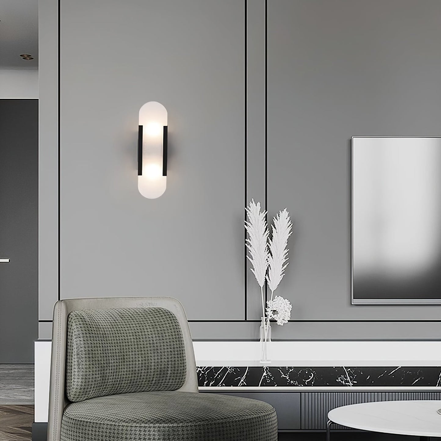 Væglampe i Marmorlook – Elegant Stemningslys
