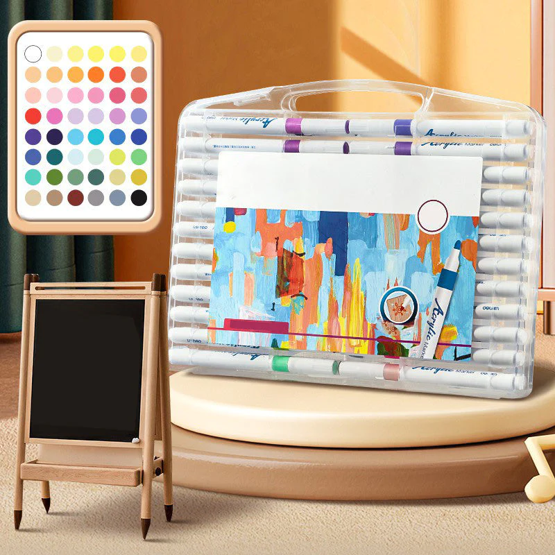 AcrylicMaster™ - Komplet akrylmarkørsæt med 24 farver