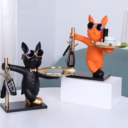 Fransk Bulldog Figurine Hjem Dekor Accent