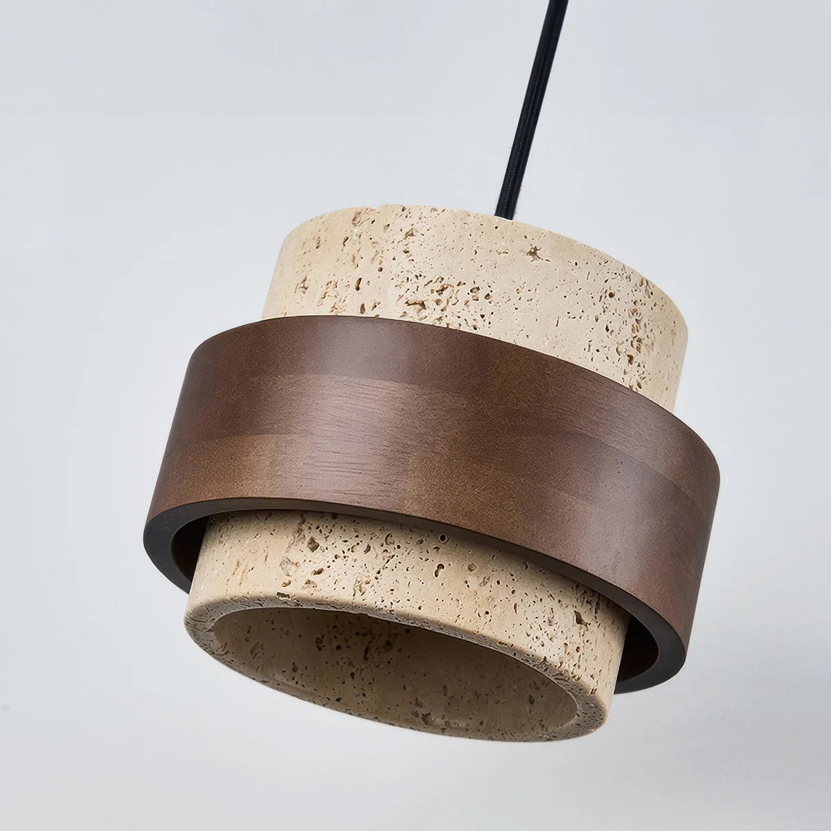 Moderne Lyster Valnød Træ Pendel Lampe