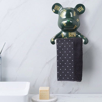 Moderne sort bjørne toiletpapirholder stander