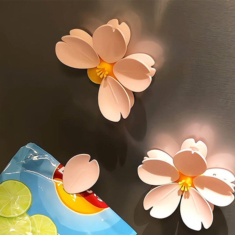 Blomsterformet magnetisk madopbevaringsklips til køleskab