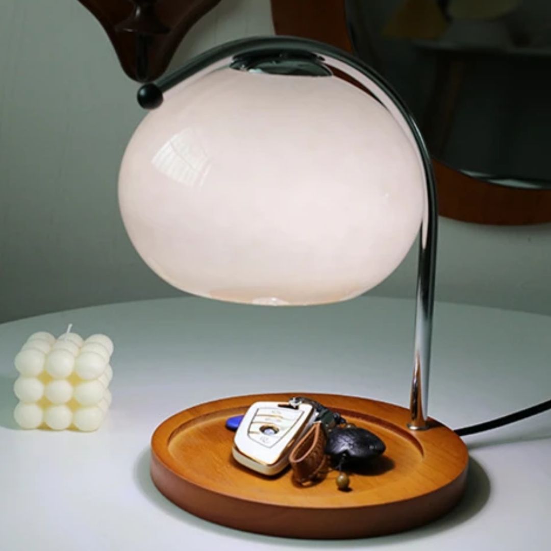 Vintage glaspedestal med elegant retrodesign