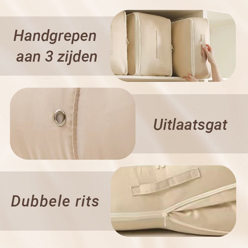 SpaceSaver™ | Komprimeret opbevaringspose - Maksimerer plads og minimerer rod
