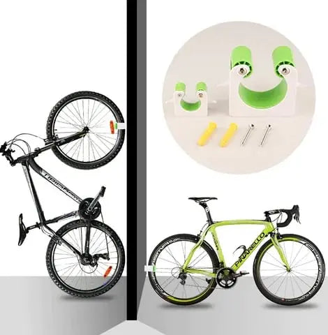 Væghængt cykelstativ til landevejscykler og mountainbikes