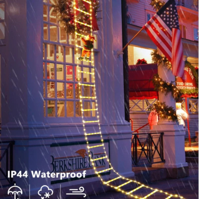 LED Julemand på Stige