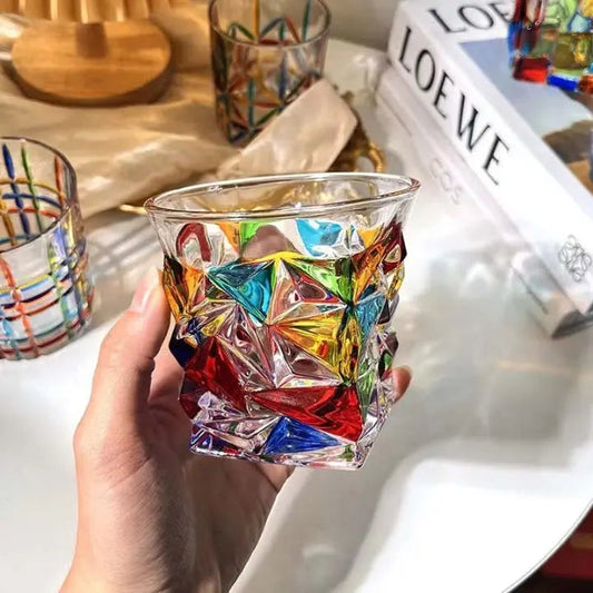 Elegante Håndmalede Krystal Drikkeglas