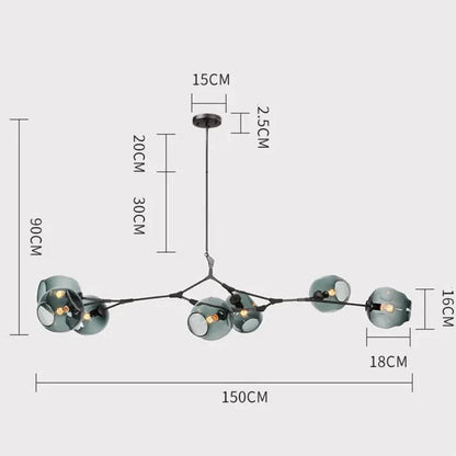 Loftlampe med Glas-Kupler – Moderne Statement