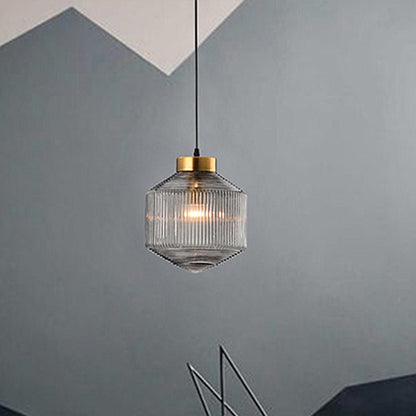 Pendel med Rillet Glas – Tidløs Elegance
