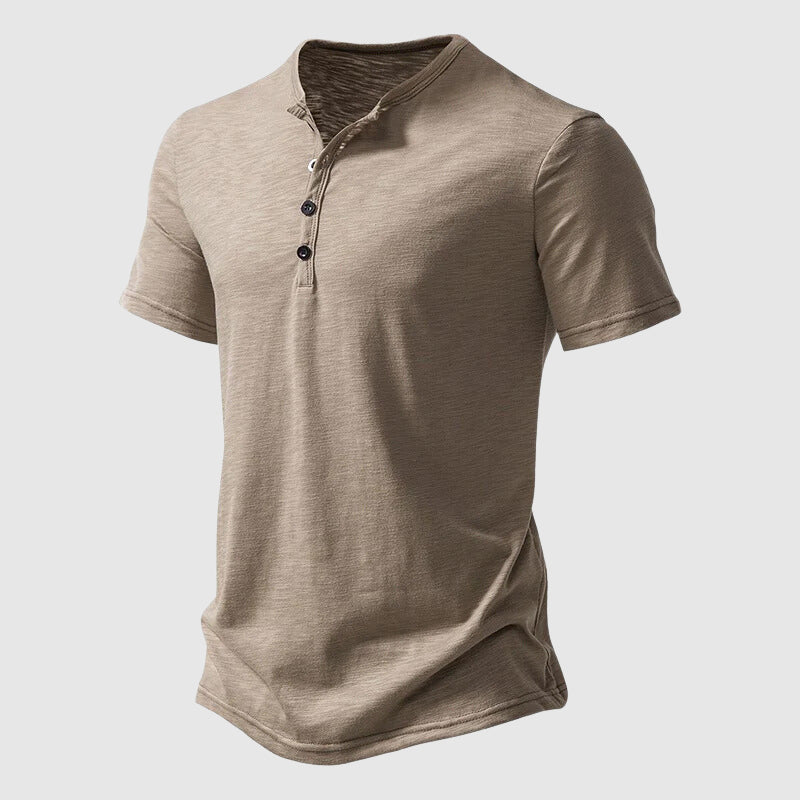 Herre Titan Henley Skjorte Slim Fit Casual Top