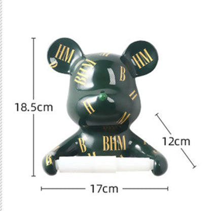Moderne sort bjørne toiletpapirholder stander