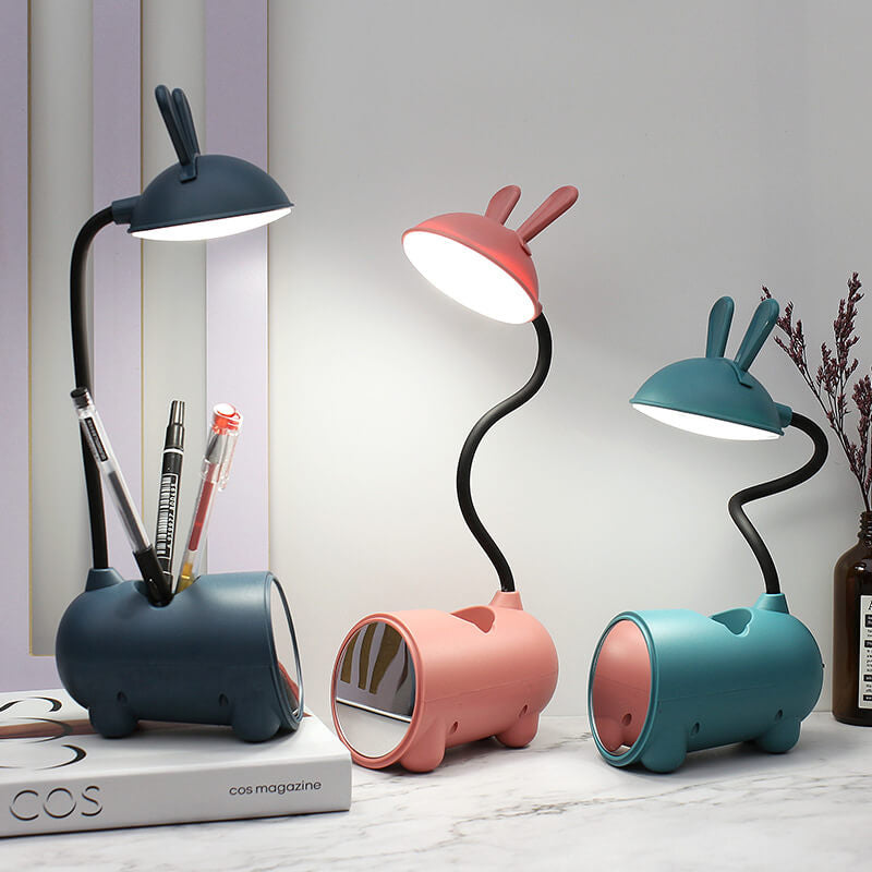 Moderne LED skrivebordslampe med penneholder og touchkontrol