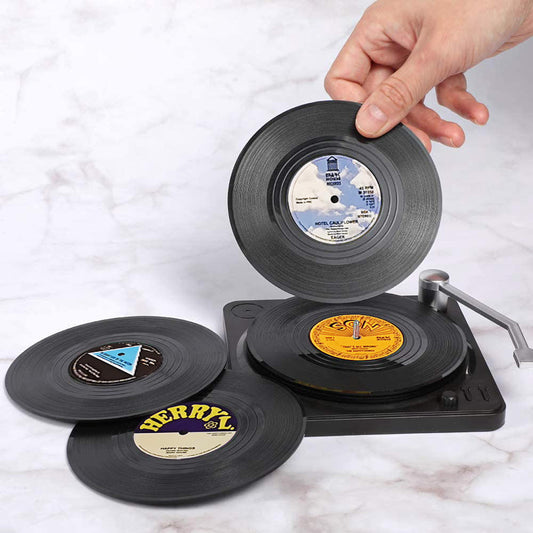 Moderne vinyl drikkebrikke sæt