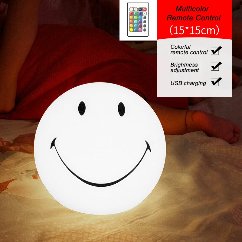 LED Smilestemningslampe Hjemmeindretning Natlys