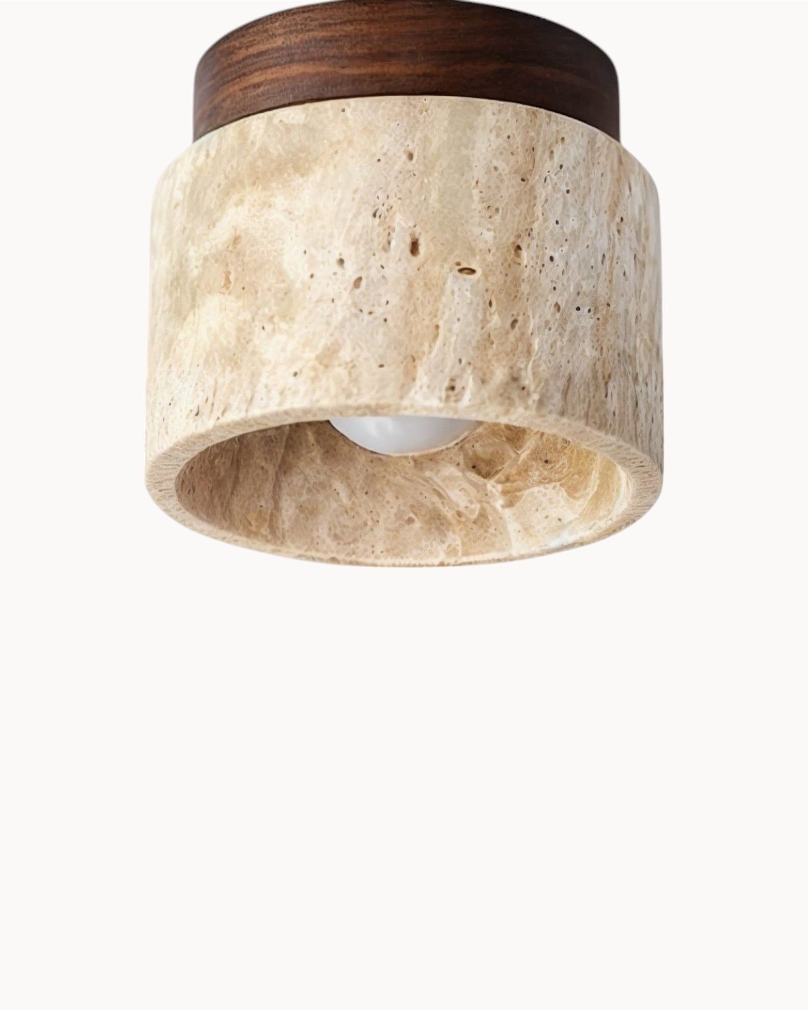 Japansk Wabi-Sabi Stil Træloftslampe Retro Design Khaki
