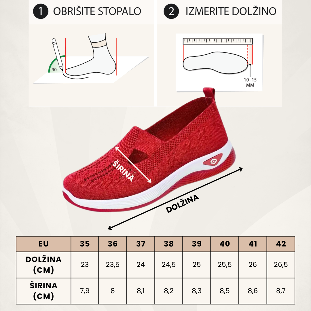Dames letvægt strikkede slip-on sneakers