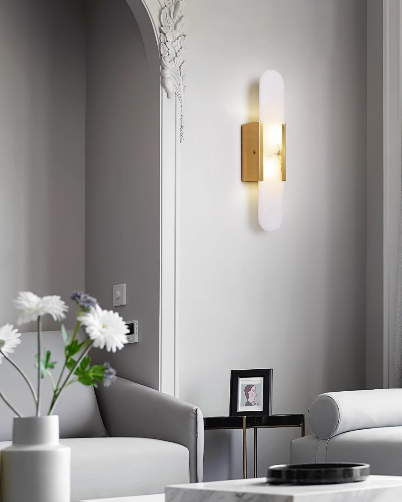 Væglampe i Marmorlook – Elegant Stemningslys