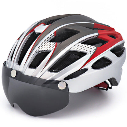Cykelhjelm med integrerede goggles til kørseludstyr