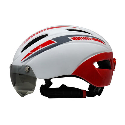 Cykelhjelm Ridesikkerhedshjelm Sports hjelm Goggles Ridesikkerhedshjelm Remlygte