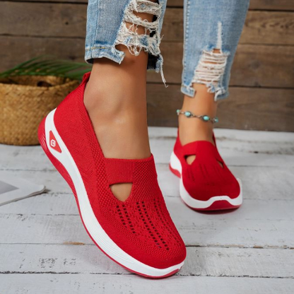 Dames letvægt strikkede slip-on sneakers