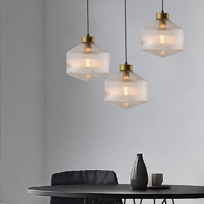 Pendel med Rillet Glas – Tidløs Elegance