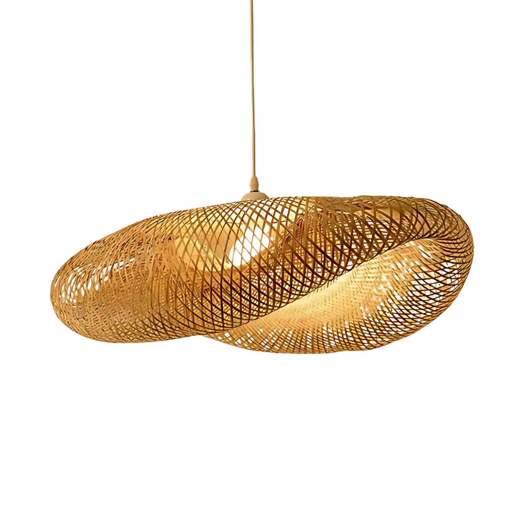 Flettet Rattan Pendelampe
