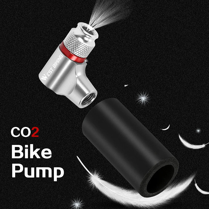 Bærbar CO2-pumpestation Mini Cykelpumpe til Presta og Schrader Ventiler