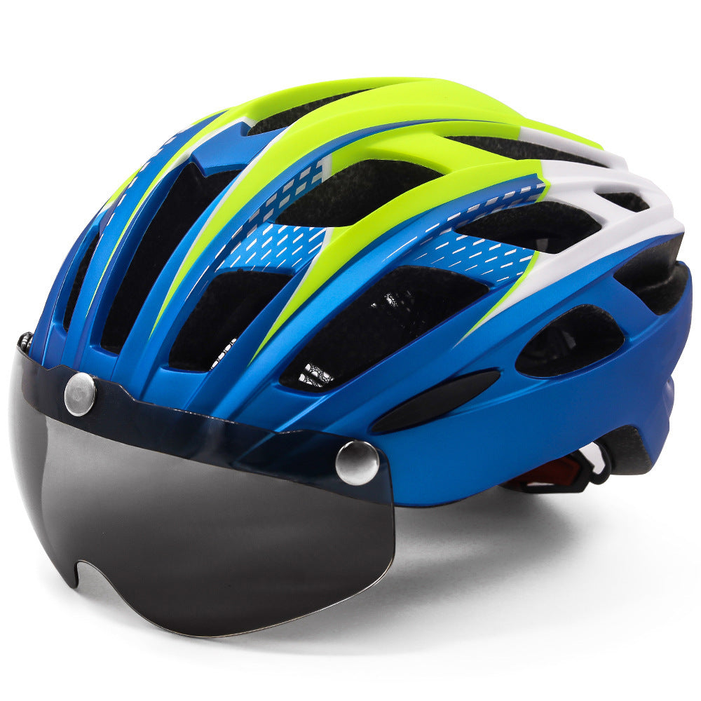 Cykelhjelm med integrerede goggles til kørseludstyr
