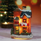 Oplyste Julelandsby Huse Dekoration