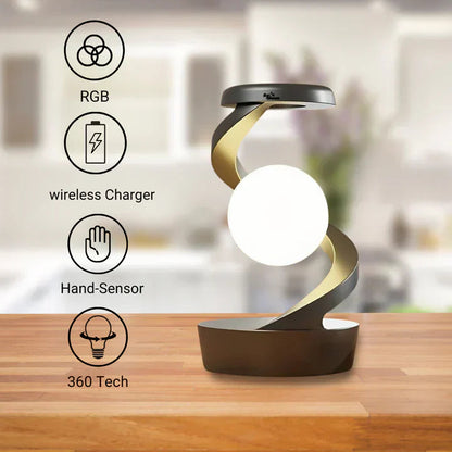 Moderne LED skrivebordslampe med trådløs telefonoplader